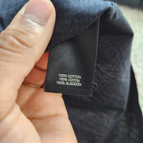 Kenneth Cole Reaction Mens Super Slim Fit Black Combo Dress Shirt Large Career - Picture 4 of 9